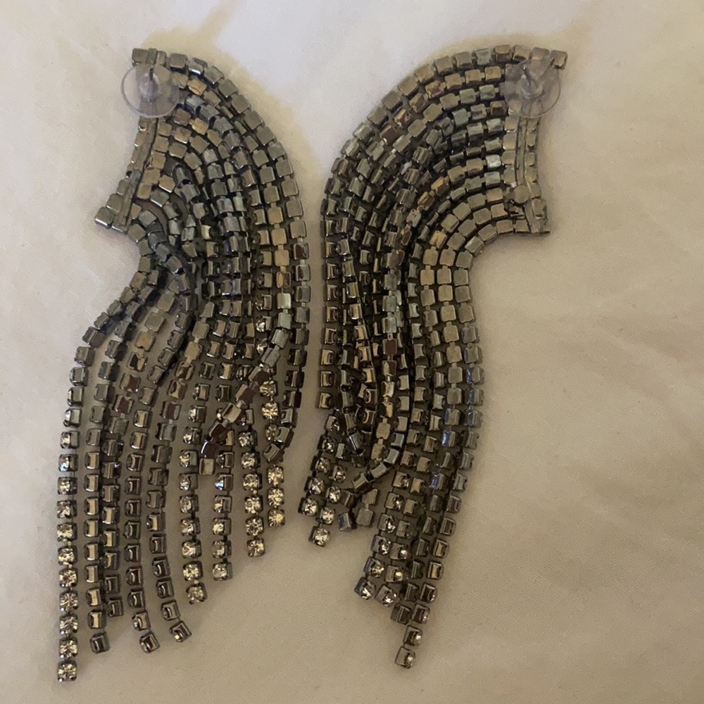 Silver Statement Earrings - image 3